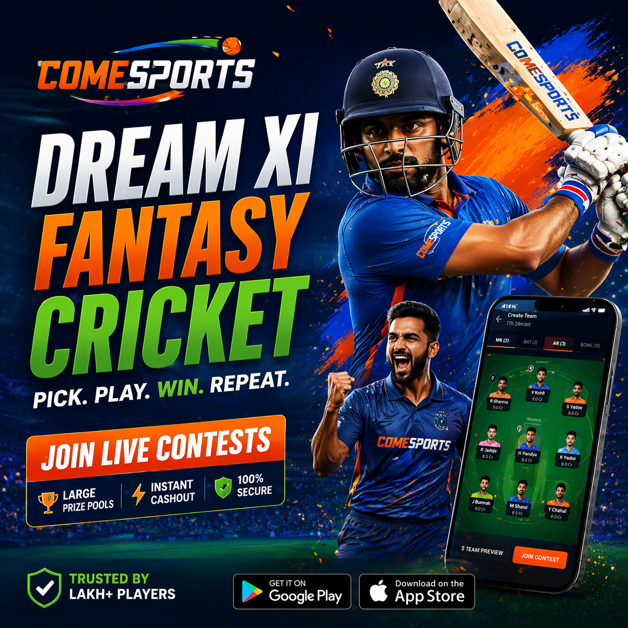 Come Fantasy Club fantasy sports main visual